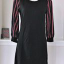 Luxology  Dress Black & Red Striped Sleeves Midi, Size S NWT Photo 0