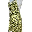 Michelle Mason  Strappy Mini Dress Neon Yellow Leopard Print Size 10 Photo 4