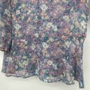 Modcloth  Lavender Purple Floral Chiffon Peplum Top Boho Cottagecore Sheer Size M Photo 7