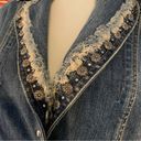 Brighton  Blue Denim Jean Jacket blazer embellished studs size m medium EUC Photo 2