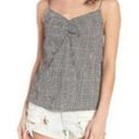 BP  Cropped Black & White Gingham Plaid Lettuce Edge V-Neck Tank Top M Photo 1