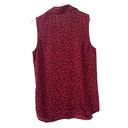 Equipment Femme Size M Red Button Down Sleeveless Blouse Floral Photo 2