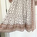 Cleobella  Blakey Hand Blocked Neutral Floral Long Sleeve Midi Dress Size Small Photo 9