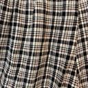 Bermuda Vintage Plaid Long High Waisted Mom Pleated Linen Cotton Blend  Shorts M Photo 7