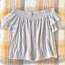 Mason & Belle Gray Off-the-Shoulder Lace Blouse Size Small Photo 1