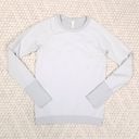 Lululemon  Rest Less Pullover Diagonal Rib Silver Drop / White Sz 6 Photo 5