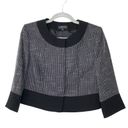 Tahari  3/4 Sleeve Cropped Blazer Tweed Black Women’s 6P 3/4 Sleeve Photo 2