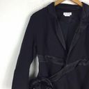 Lovers + Friends  Yasmeen Black Satin Wrap Blazer Mini Dress Small Photo 8