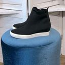 MIA  black high top platform slip on sneakers white rubber sole sz 8.5 Photo 0