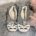 Lounge Kitty Cat Slippers Gray Plush Sequins House Shoes  Dorm Womens 8 9 Photo 0