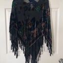 Coldwater Creek 💜Sheer Silk, Black Velvet Burnout Poncho,Beading & Tassels. OSFM💜 Photo 8