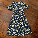 Alexis Boden  Fluted Sleeve Fit-and-Flare Floral Dress in Navy Size US4 Long NWT Photo 1