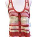 a.n.a  Red and Beige Crochet Sweater Vest Cardigan Large NWT NEW! Photo 0