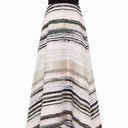 Badgley Mischka  Neutral Stripe V-Neck Hi-Low Jacquard Formal Gown Size 10 Photo 2