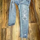 American Eagle  Mom Jeans High Waisted Light Wash Distressed 4 Long Stretch Photo 3