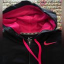 Nike  Therma-Fit Zipper Hoodie in Black with Neon Pink Photo 2