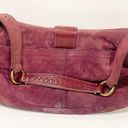 Coach  Signature Purple Suede Leather Sufflette Handbag Photo 6