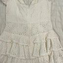 Olivaceous White Lace Ruffle Mini Dress/ Romper Photo 1