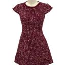 Gal Meets Glam  Nell Boucle Dreams Tweed Fit & Flare Dress In Wine/ Pink Size 00 Photo 0