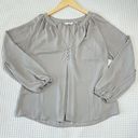 Zoa Silky Grey Blouse Small Business Casual Classy V-Neck Women’s Ladies Shirt  Photo 0