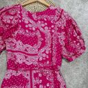 Ann Taylor  Bandana Paisley Wrap Maxi Dress V-Neck Shortsleeve Hi-Low Pink Boho 8 Photo 8