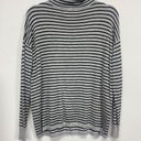 Workshop  womens pullover cowl neck gray black striped sweater size small Photo 1