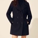 Anne Klein  Black Double Breasted Wool Blend Pea Coat Size S Photo 10