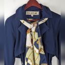 Vintage Blue Braefair  Trench Coat Rain Jacket Front Tie Size Women's 4 + Scarf Photo 5