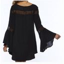 l*space L* Bloomfield Swim Cover Up Tunic Cotton Dress Black Size Large Beach Pool Photo 4