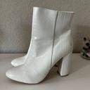 Pretty Little Thing White Crocodile Booties Photo 0