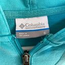 Columbia  Bright Teal Zip Up Jacket Cotton Hoodie Small Photo 5