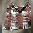 Lovers + Friends  Camisole Tank Top Black Lace Red & Gray Plaid Print Size L Photo 8