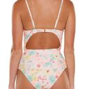 Celebrity Pink Floral Cut Out Swimsuit Photo 1