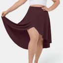 Halara High Waisted Ruffle High Low Flowy Plus Size Skirt in Deep Crimson NWT Photo 0