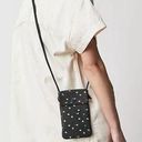 Free People Let’s Dance Phone Crossbody Bag Black Floral Leather NWOT Photo 0