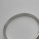 Monet Vintage Signed  - Silver Tone Bangle Bracelet Etched Stripes Photo 4