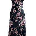 Tularosa Black Floor Length Satin Floral Summer Maxi Dress size XXS Photo 0