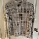 Plaid Mock Neck Sweater Gray Size L Photo 0