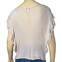 IRO  Women’s Size S Beige Tan Dalia Ruffled Sides Jersey Shirt Top Photo 6