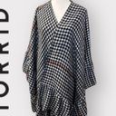 Torrid NWT Women’s  Black Gingham & Red Stripe Ruffle Ruana Poncho Photo 1