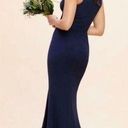 Dress the Population NEW  'IRIS' NAVY HIGH SLIT V-NECK CREPE GOWN DRESS - size S Photo 1