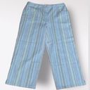 J.Jill  Stretchy Blue Stripes Wide Leg Casual Mid Rise Capris 6P Photo 0