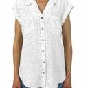 Jachs  New York Women's Short Sleeve V Neck Blouse White and Black size Large Photo 0