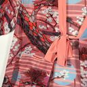 Bob Mackie  Wearable Art Women's Kimono Size L Pink Cherry Blossom Silk Chiffon Photo 2