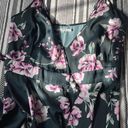 Tularosa Black Floor Length Satin Floral Summer Maxi Dress size XXS Photo 8