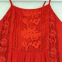 Alya Beautiful red summer Holter dress Sz Small Embroider details Back Keyhole Photo 3