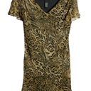 Scarlett Black & Golden Brown Swirl Leopard Print Dress Wm 8 Photo 0