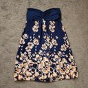 Forever 21 Blue/Orange Floral Strapless Dress, Women's M Photo 1