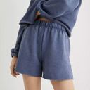 Aerie Navy Wash Beach Party High Waisted Relaxed Terrycloth Shorts- Size Large Photo 1