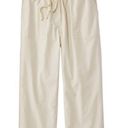 L.L.Bean  Classic Fit Sunwashed Pants Straight-Leg Crop Cotton Beige Size L Pet Photo 0